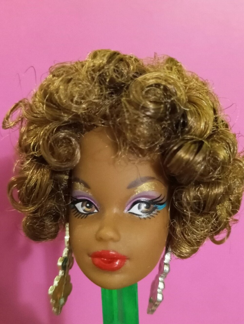 Custom Barbie doll Head Curly hair Ooak